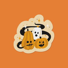 Load image into Gallery viewer, Spooky Pumpkin Trio Halloween Vinyl Sticker