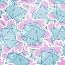 Load image into Gallery viewer, Starry Night d20 Die Vinyl Stickers