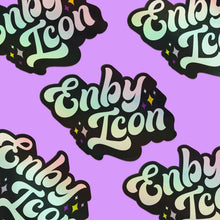 Load image into Gallery viewer, Enby Icon Holographic Vinyl Nonbinary Pride Sticker