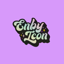 Load image into Gallery viewer, Enby Icon Holographic Vinyl Nonbinary Pride Sticker