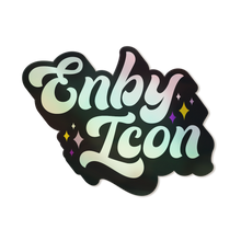 Load image into Gallery viewer, Enby Icon Holographic Vinyl Nonbinary Pride Sticker