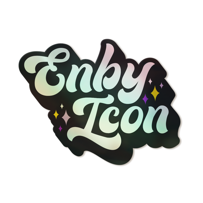 Enby Icon Holographic Vinyl Nonbinary Pride Sticker