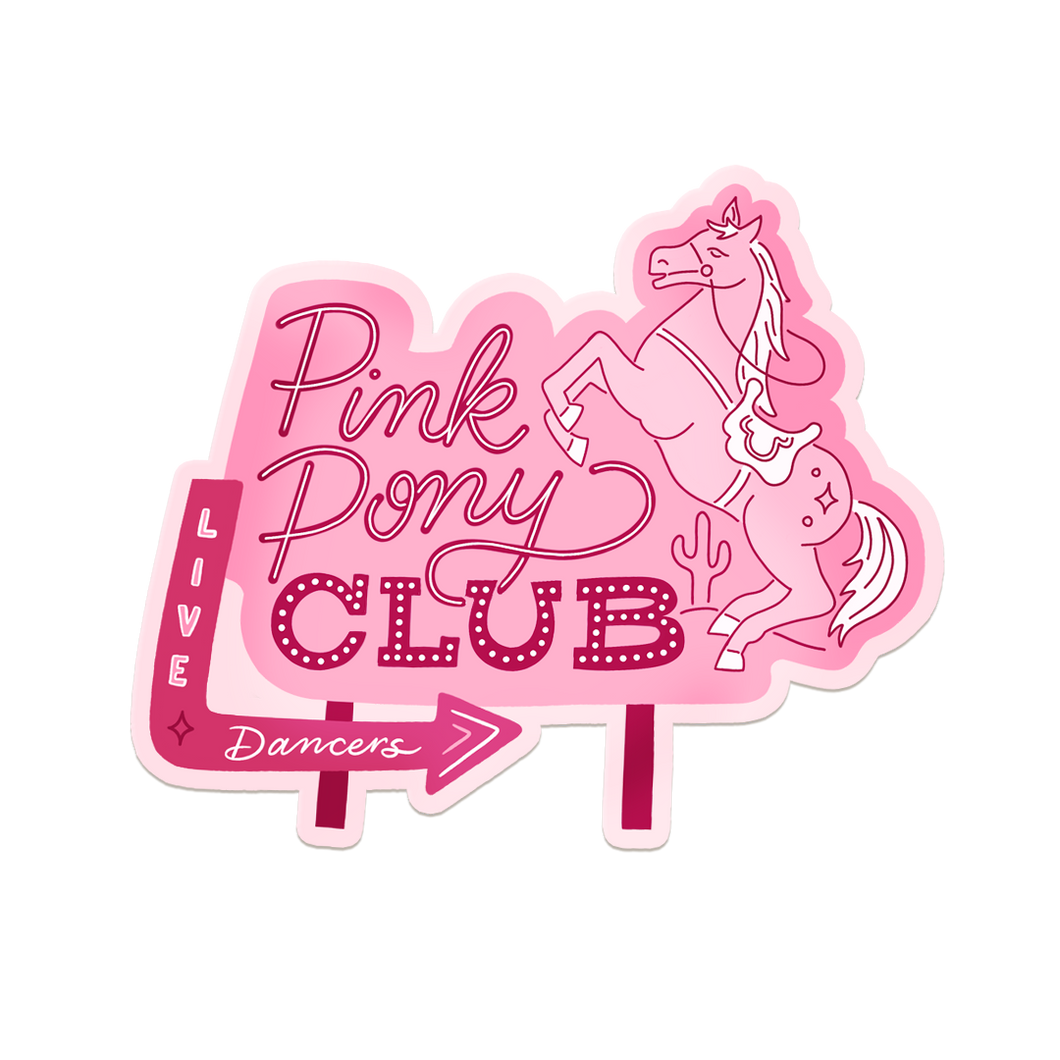 Pink Pony Club Vintage Sign Chappell Roan Inspired Vinyl Sticker