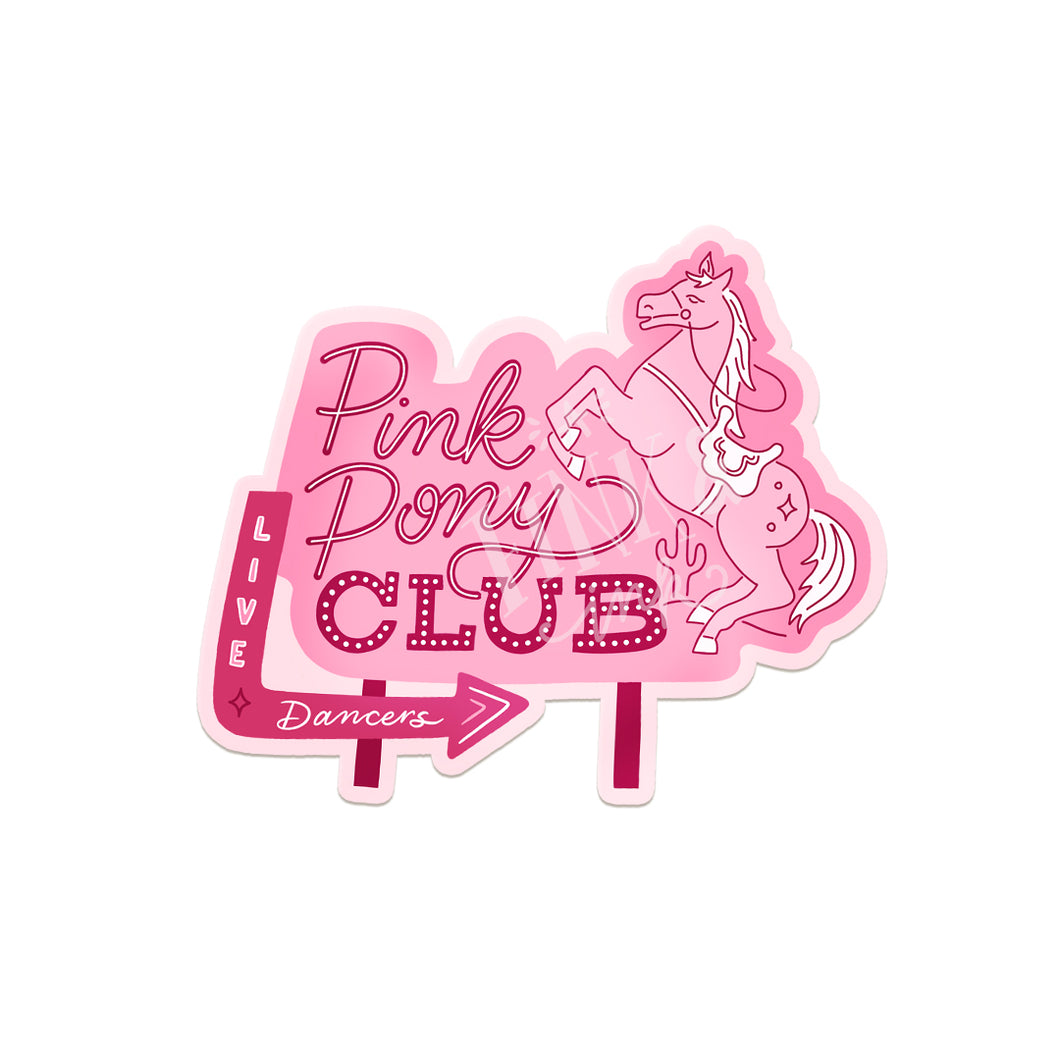 Pink Pony Club Vintage Sign Chappell Roan Inspired Vinyl Sticker