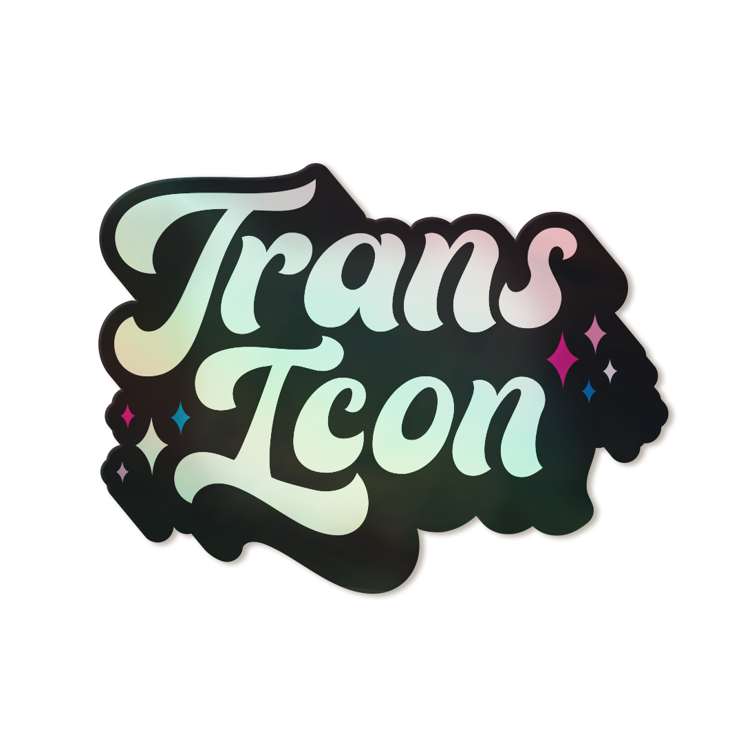 Trans Icon Holographic Vinyl Pride Sticker – A Fink & Ink