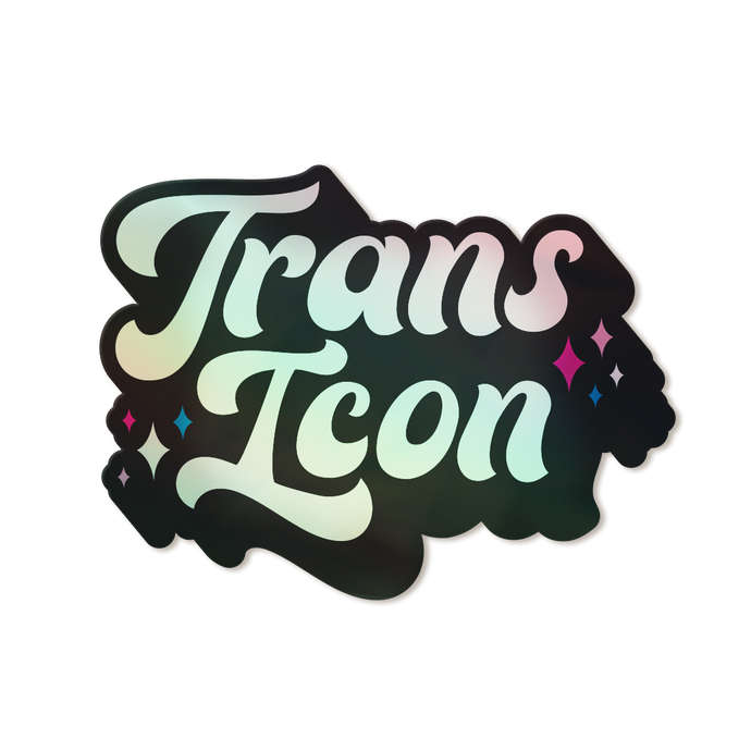 Trans Icon Holographic Vinyl Pride Sticker