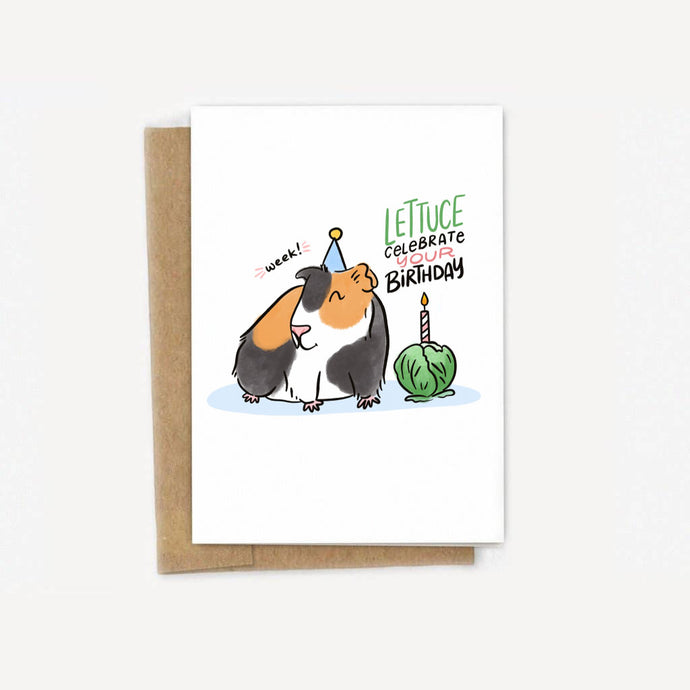 Lettuce Celebrate Your Birthday Cute Guinea Pig Card