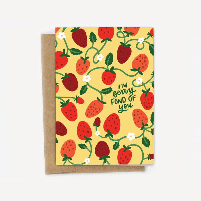 I'm Berry Fond of You Strawberry Love Card