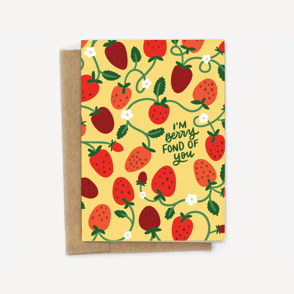 I'm Berry Fond of You Strawberry Love Card