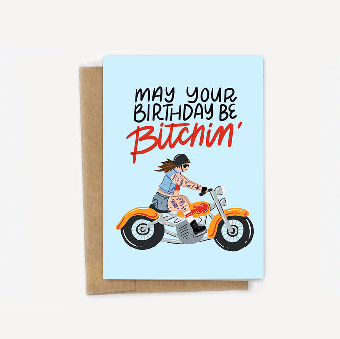 May Your Birthday Be Bitchin' Motorcycle Card