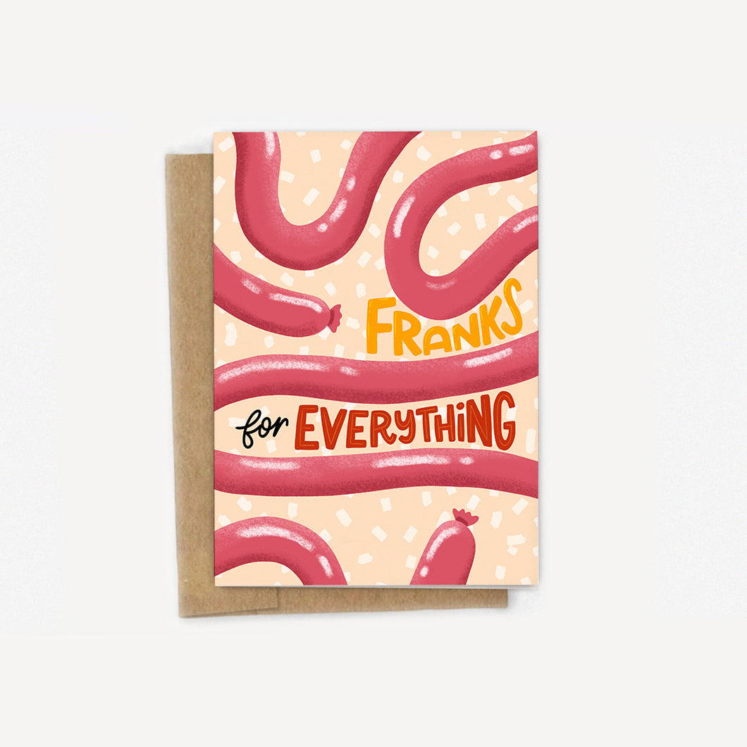 Franks for Everything Hot Dog Thank You Card