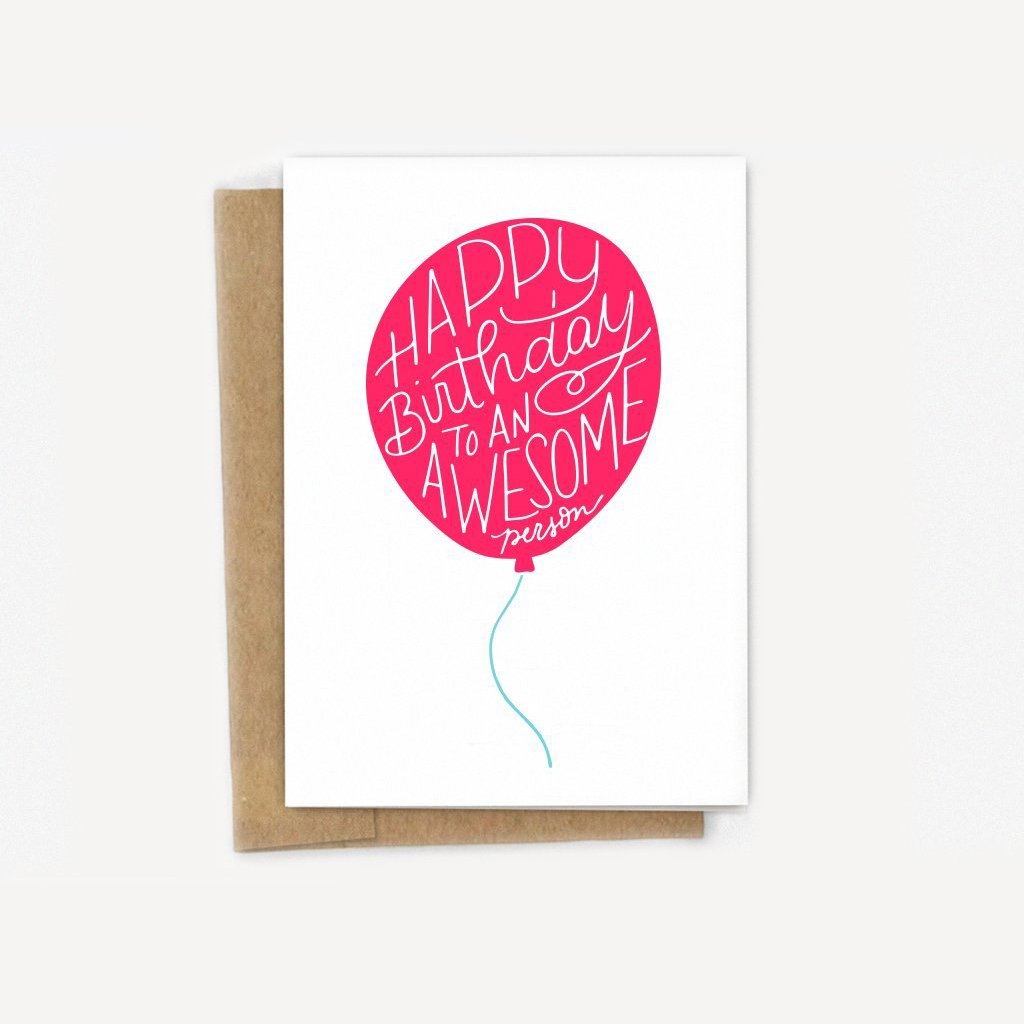 Awesome Person Birthday Balloon Card