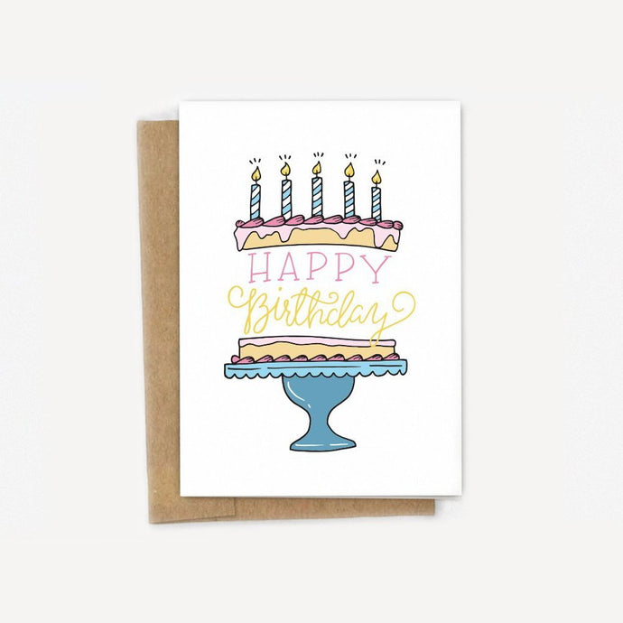Happy Birthday Cake Pastel Card
