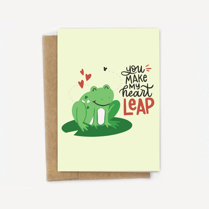 You Make My Heart Leap Frog Card