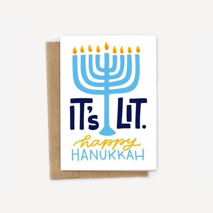 It's Lit Hanukkah Card
