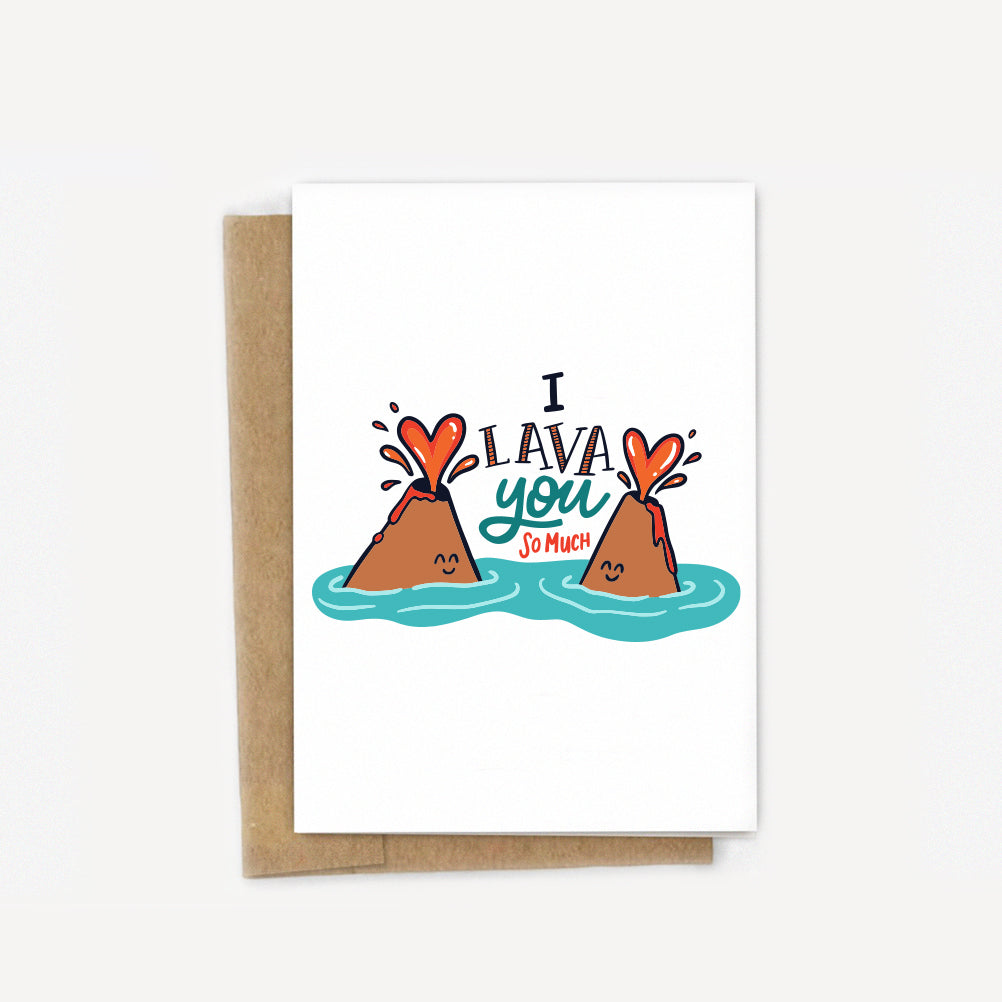 I Lava You Volcano Tropical Love Card