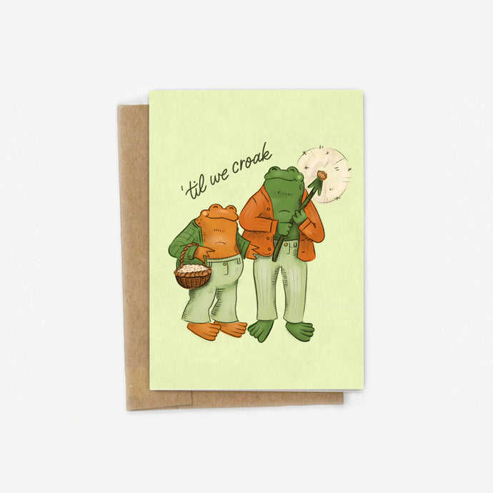 Til We Croak Frog & Toad Love Valentine Card