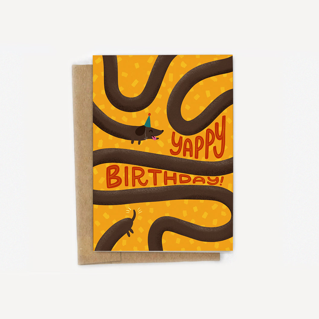 Yappy Birthday Weiner Dog Card – A Fink &amp; Ink