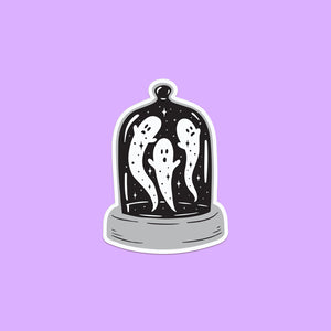 Midnight Menagerie Spooky Ghosts Bell Jar Sticker