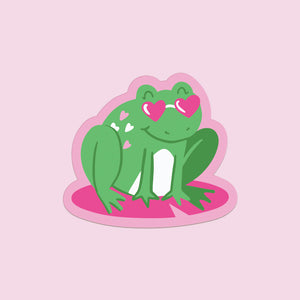 Groovy Frog Pink Sticker