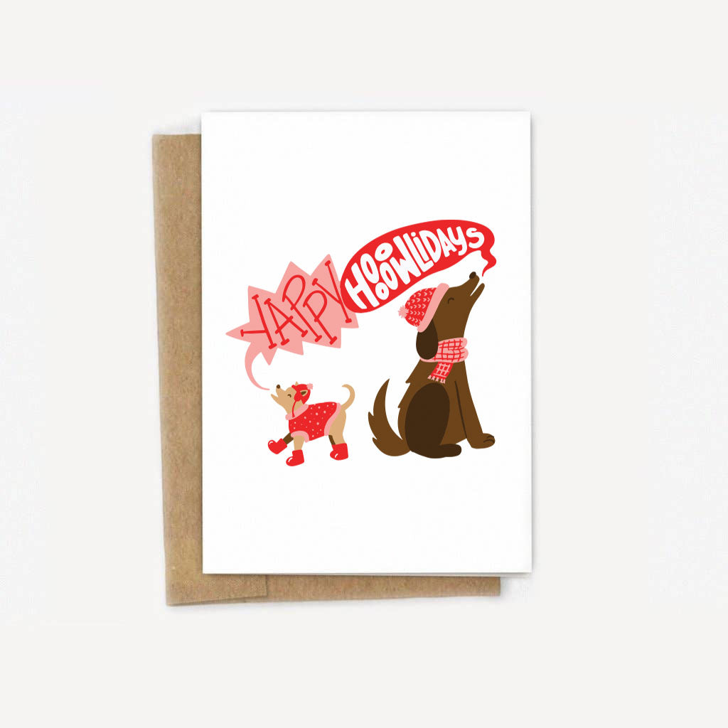 Yappy Howlidays Cute Dog Christmas Card