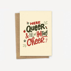 Here, Queer, Full of HoliTHEY Cheer LGBTQIA+ Christmas Holiday Card