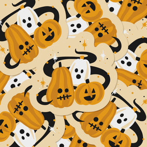 Spooky Pumpkin Trio Halloween Vinyl Sticker