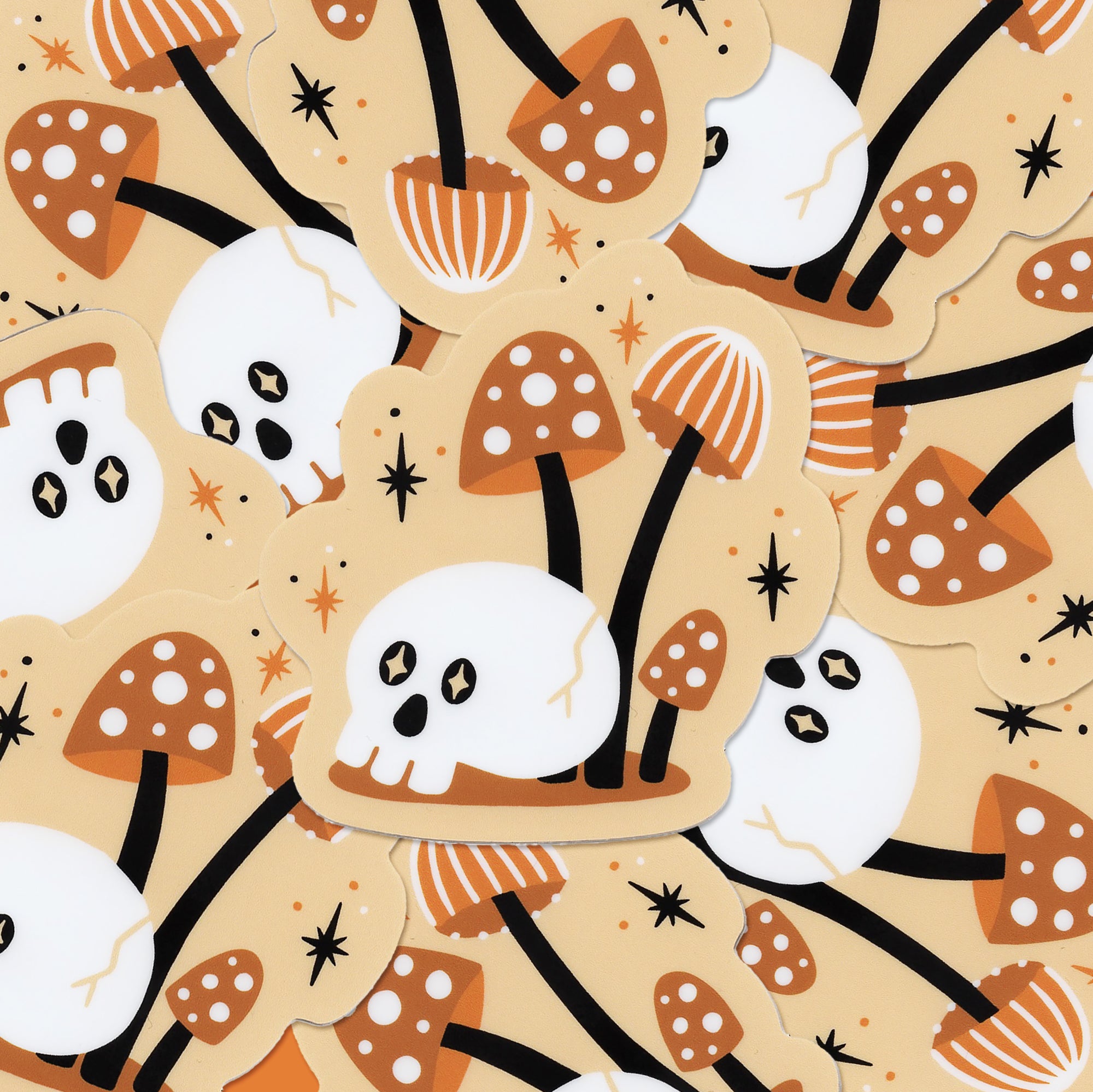 Mini Mushrooms & Skull Vinyl Sticker – A Fink & Ink