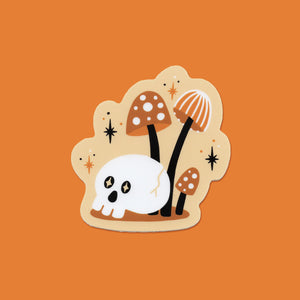 Mini Mushrooms & Skull Vinyl Sticker