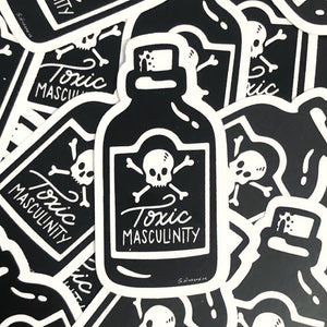 Toxic Masculinity Poison Bottle Vinyl Stickers