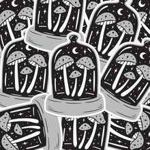 Load image into Gallery viewer, Midnight Menagerie Spooky Mushrooms Bell Jar Sticker