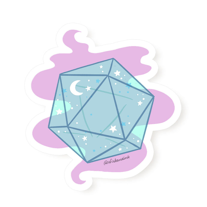 Starry Night d20 Die Vinyl Stickers