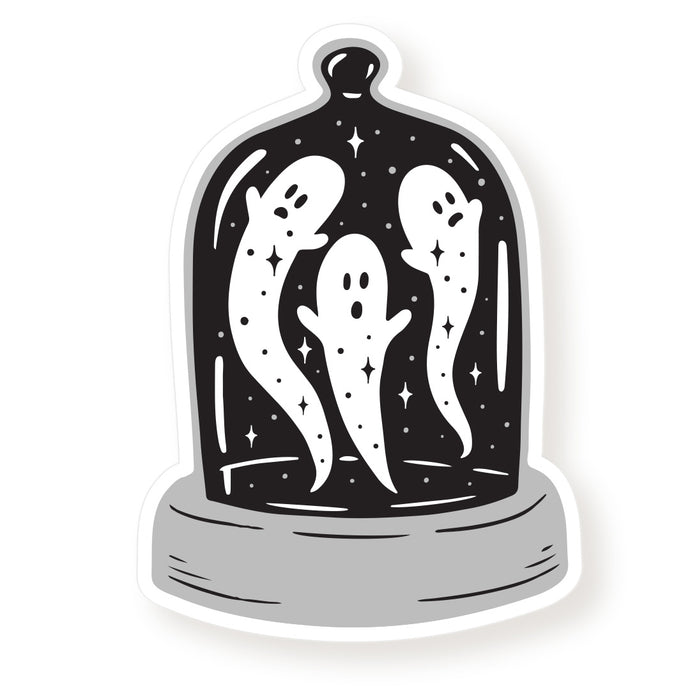 Midnight Menagerie Spooky Ghosts Bell Jar Sticker