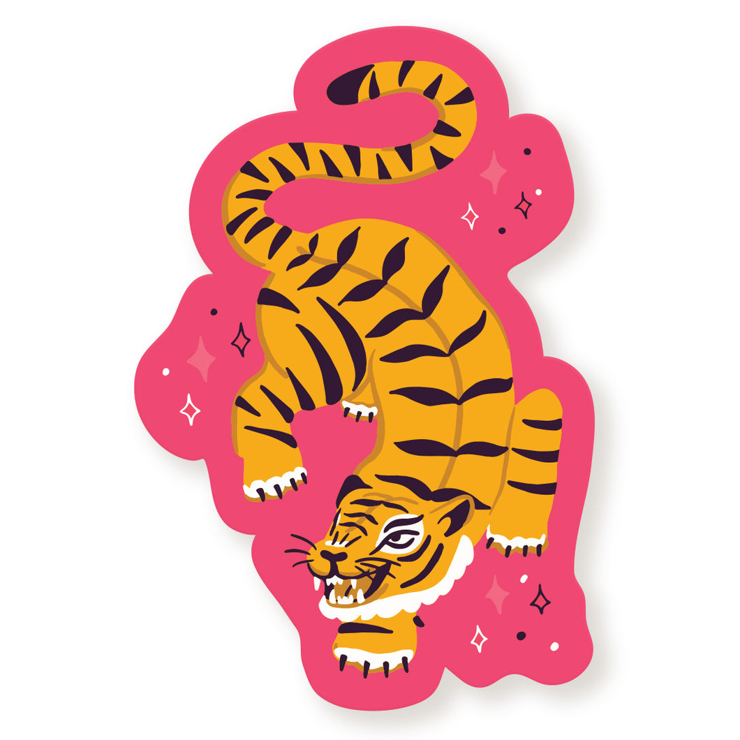 Sassy Pink Tiger Sticker
