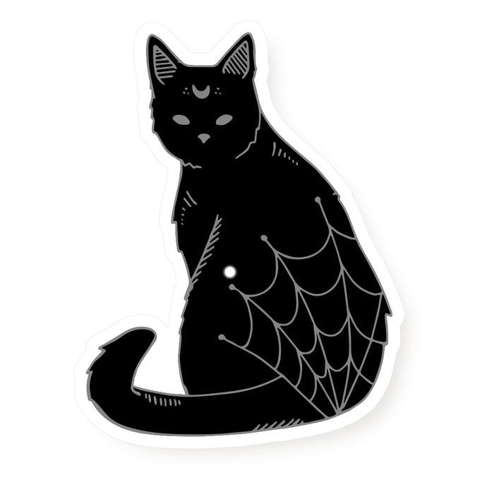 Spooky Black Cat Feline Familiar Vinyl Sticker