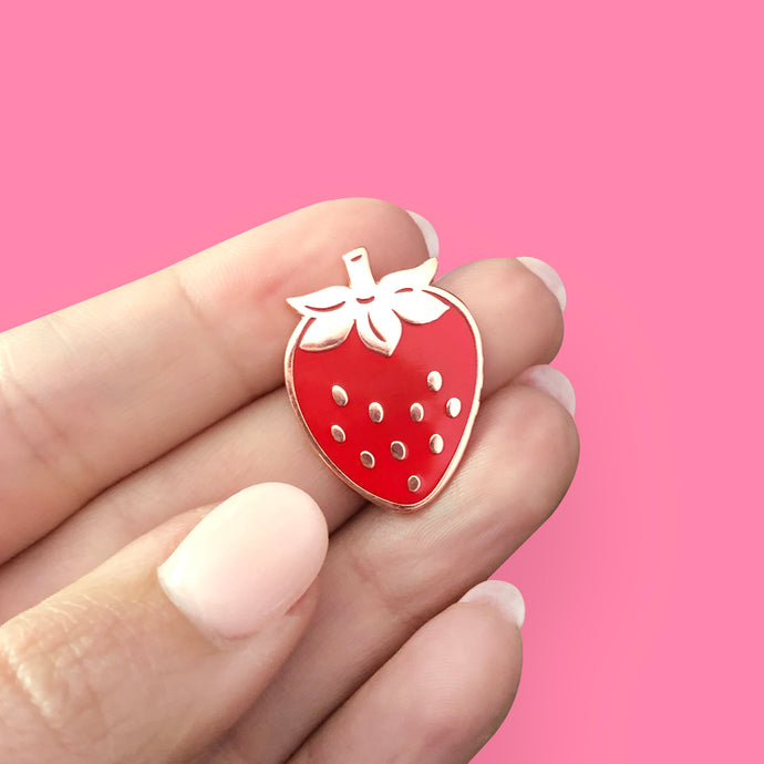 Sweet Summer Strawberry Hard Enamel Pin