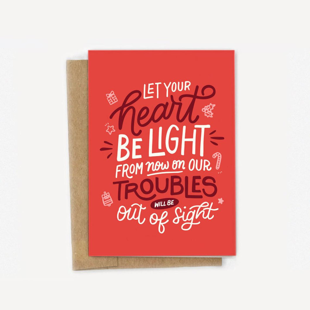 Let Your Heart Be Light Christmas Holiday Card